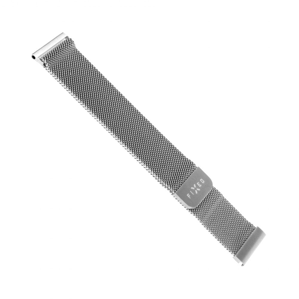 Levně FIXED Síťovaný nerezový řemínek Mesh Strap s šířkou 22 mm pro smartwatch FIXMEST-22MM-SL, stříbrný