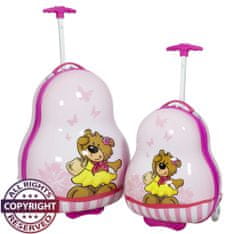 MONOPOL Sada dětských kufrů Teddy Pink 2-set