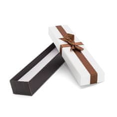 Beneto Bílá dárková krabička s hnědou stužkou KP9-20