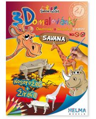 Stil 3D omalovánka A4 - set Nosorožec + žirafa