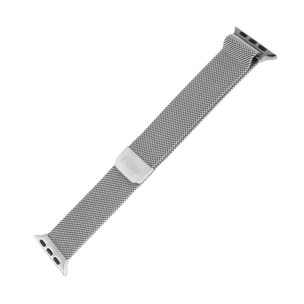 Levně FIXED Síťovaný nerezový řemínek Mesh Strap pro Apple Watch 42/44/45mm FIXMEST-434-SL, stříbrný