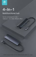 Devia HUB type-C-USB-čtečka 4v1