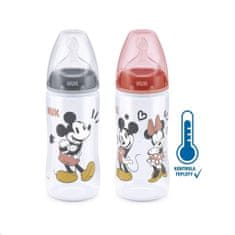Nuk Kojenecká láhev na učení Disney MICKEY s kontrolou teploty 300 ml šedá