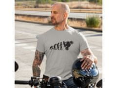 Fenomeno Pánské tričko Evoluce motorkáře - šedé Velikost: M