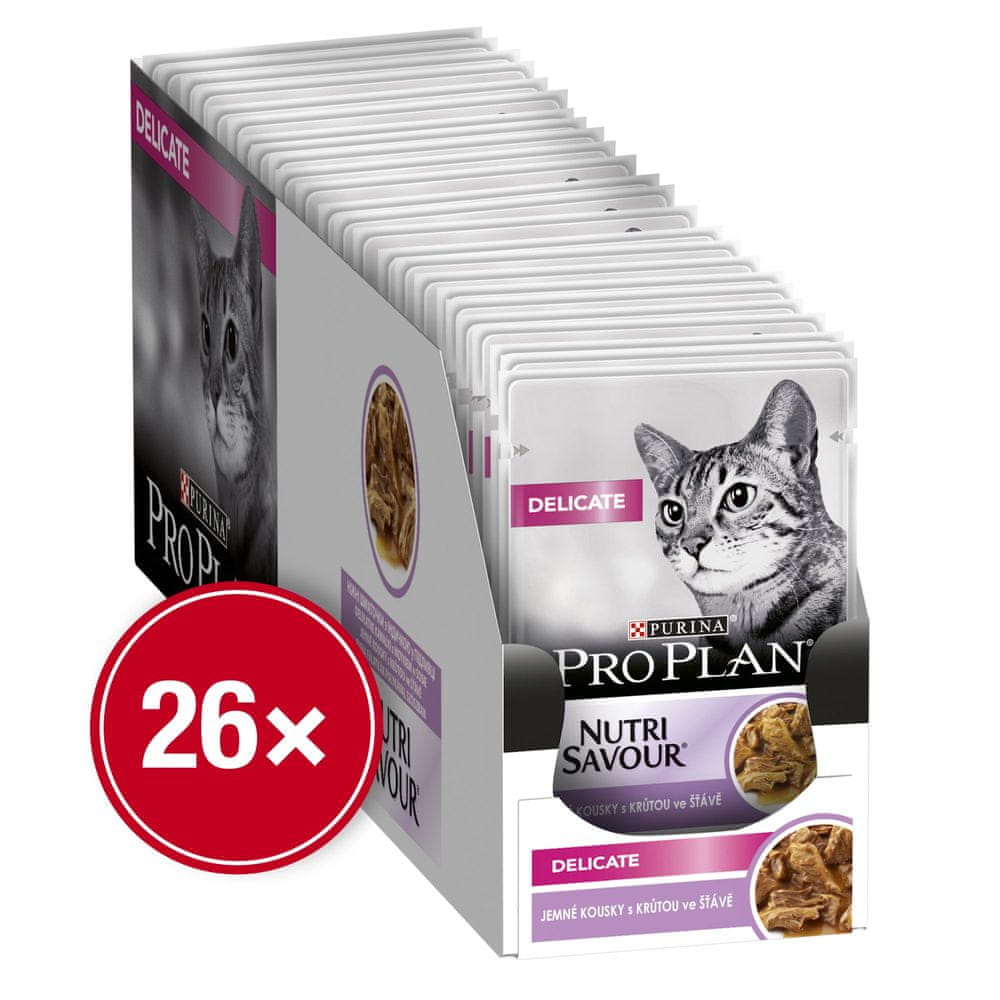 Purina Pro Plan Cat DELICATE krůta ve šťávě 26x85 g