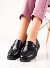 Amiatex Pohodlné polobotky dámské černé bez podpatku + Ponožky Gatta Calzino Strech, černé, 36