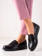 Amiatex Pohodlné polobotky dámské černé bez podpatku + Ponožky Gatta Calzino Strech, černé, 36