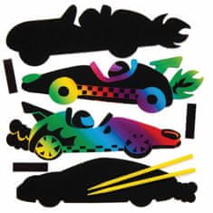 Baker Ross Vyškrabávací Závodní auta (10 ks), kreativní tvořivá sada pro kluky