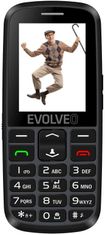 Evolveo EasyPhone EG, mobilní telefon pro seniory s nabíjecím stojánkem, černý