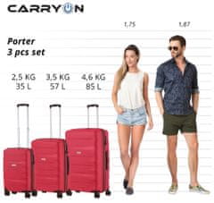 CARRY ON Sada kufrů Porter Red 3-set