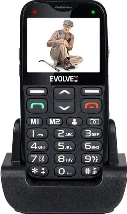 Levně Evolveo EasyPhone XG, mobilní telefon pro seniory s nabíjecím stojánkem, černý