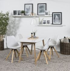 Design Scandinavia Jídelní židle Dima (SET 2ks), syntetická kůže, bílá/přírodní