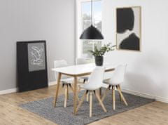 Design Scandinavia Jídelní židle Dima (SET 2ks), syntetická kůže, bílá/přírodní