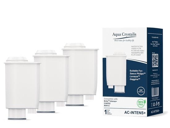 Aqua Crystalis AC-INTENS+ vodní filtr do kávovaru (náhrada filtrů Brita INTENZA+ / Saeco CA6702) - 3 kusy