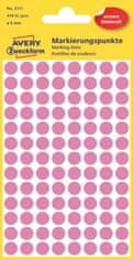 Avery Zweckform Kulaté značkovací etikety 3111 | Ø 8 mm, 416 ks, růžová