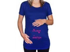 Divja Modré těhotenské tričko s nápisem Začalo to polibkem
