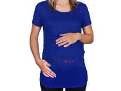 Divja Modré těhotenské tričko s nápisem Vyrobeno z lásky