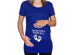 Divja Modré těhotenské tričko s nápisem Nesahat, kopu SK