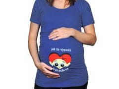 Divja Modré těhotenské tričko Jak to vypadá venku