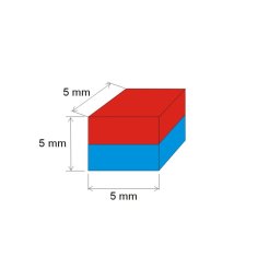 Magsy Neodymový magnet kvádr 5x5x5 N 80 °C, VMM7-N42 20716