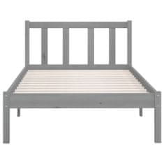 Greatstore Rám postele šedý masivní borovice 90 x 190 cm UK Single