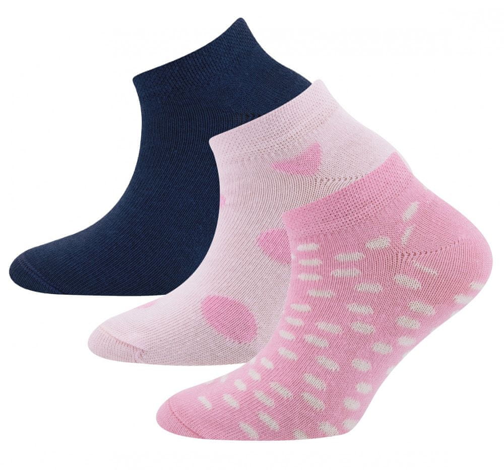 EWERS dívčí 3pack kotníčkových ponožek 201371 růžová 39-42