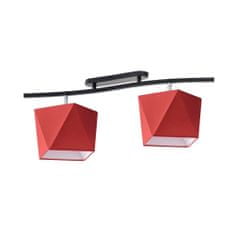 LYSNE.PL Lampa nad kuchyňským stolem CORONA 2xE27, černý rám, červená