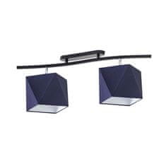LYSNE.PL Lampa nad kuchyňským stolem CORONA 2xE27, černý rám, tmavě modrá