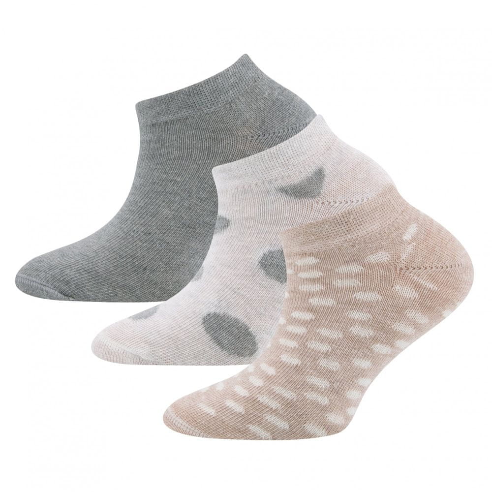 EWERS dívčí 3pack kotníčkových ponožek 201371_1 šedá 27-30