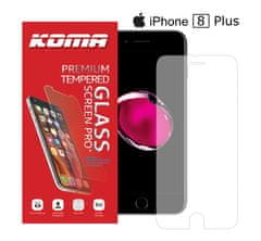 KOMA Ochranné tvrzené sklo pro iPhone 8 Plus, zaoblení 2.5 D, tvrdost 9H