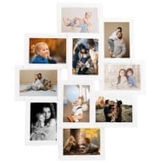 Greatstore Kolážový fotorámeček na 10 obrázků (13 x 18 cm) bílý MDF