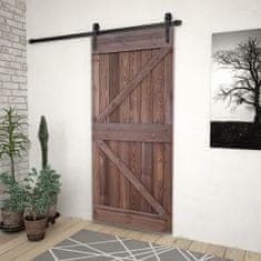 Greatstore Posuvné dveře s kováním 80 x 210 cm borovice tmavě hnědé