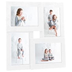 Greatstore Kolážový fotorámeček na 4 obrázky (10 x 15 cm) bílý MDF