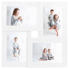 Greatstore Kolážový fotorámeček na 4 obrázky (10 x 15 cm) bílý MDF