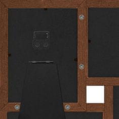 Greatstore Kolážový fotorámeček na 4 obrázky (13 x 18 cm) tmavě hnědý MDF