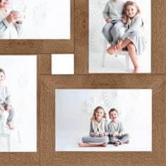 Greatstore Kolážový fotorámeček na 4 obrázky (10 x 15 cm) světle hnědý MDF