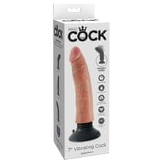 King Cock vibrační dildo, 17,8 cm, růžové