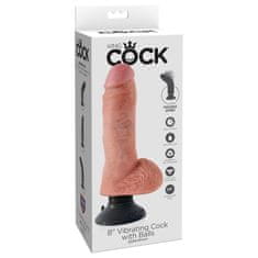 King Cock vibrační dildo, 20,3 cm, růžové
