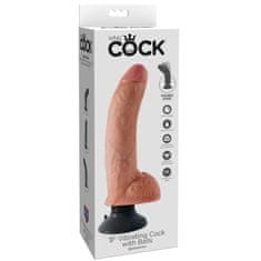 King Cock vibrační dildo, 23 cm, růžové