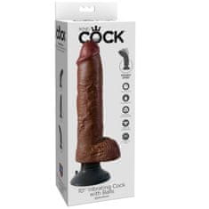 King Cock vibrační dildo, 25,5 cm, hnědé