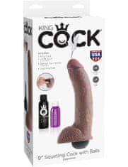 King Cock Squirting dildo, 9", hnědá