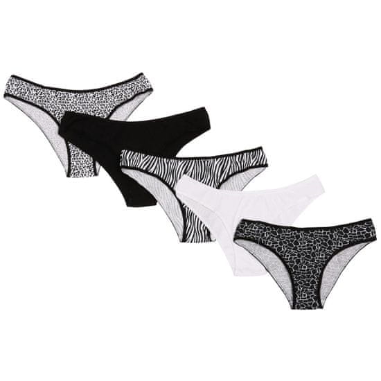 sarcia.eu 5x Bavlněné černobílé kalhotky, OEKO-TEX