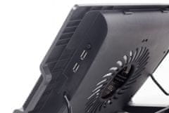 Gembird podstavec pod notebook, pro notebooky do 17", 150mm větrák, LED, černá