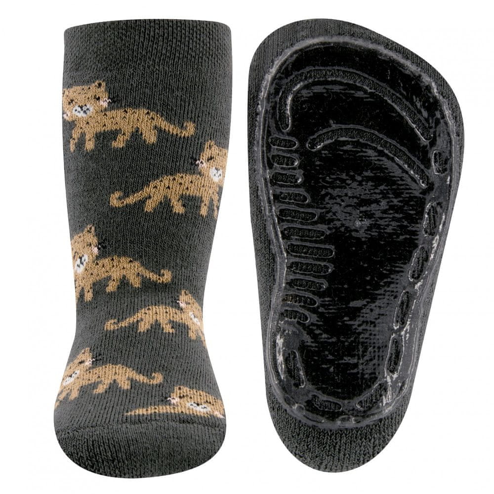 EWERS dětské protiskluzové ponožky ABS - leopard 221213 černá 23 - 24