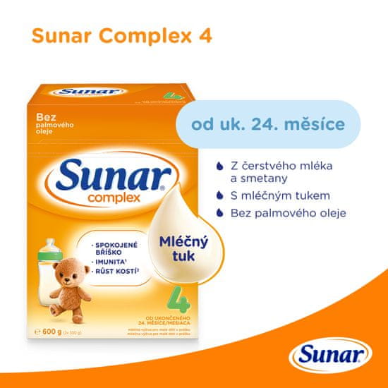 Sunar Complex 4, batolecí mléko, 6x600g