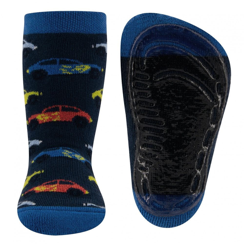 EWERS chlapecké protiskluzové ponožky ABS - auta 221215 tmavě modrá 18-19