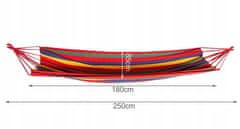 AFF Hamaka Houpací síť 80 x 200 cm červené pruhy