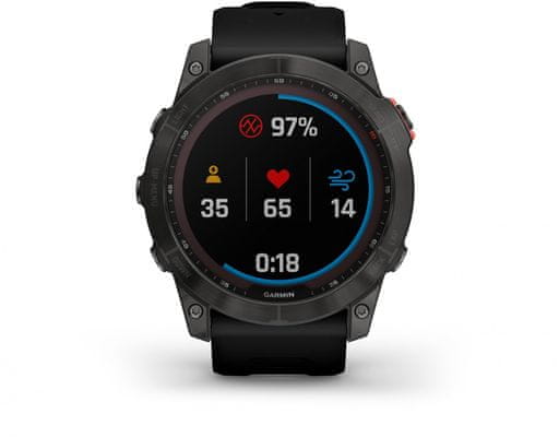 Chytré hodinky Garmin fénix 7, optické sledování tepu, srdeční činnost, variabilita pulzu, okysličení krve, aerobní vytrvalost, VO2 Max, běžecké cyklistické metriky