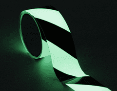 Traiva Výstražná šrafovaná páska - černobílá fotoluminiscenční - 50 mm x 10 m - Kód: 15780