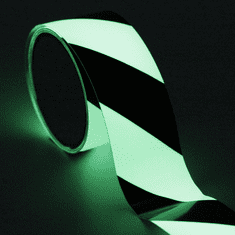 Traiva Výstražná šrafovaná páska - černobílá fotoluminiscenční - 50 mm x 10 m - Kód: 15780